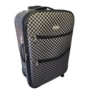 24” Bovano soft shell Suitcase 9" thick Sturdy 4 Compartment Checkered